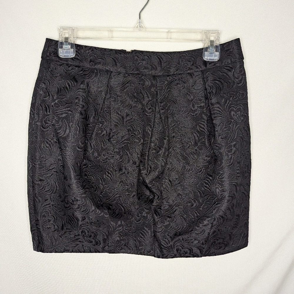 Miss Real London Black Floral Jacquard Mini Skirt Size 10 US Size 4/6